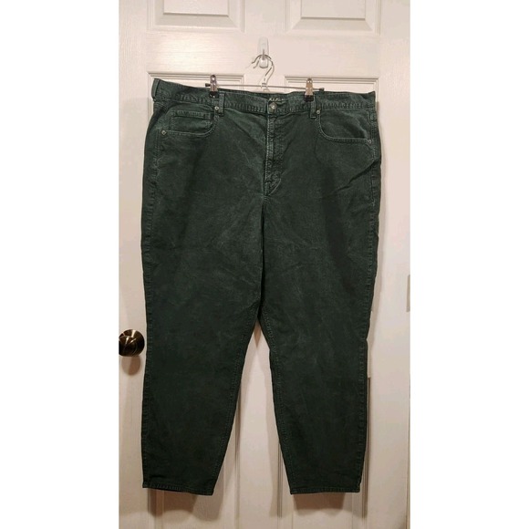 American Eagle Corduroy Bottoms Size 24 Super Stretch Forrest Green EUC - Picture 2 of 8